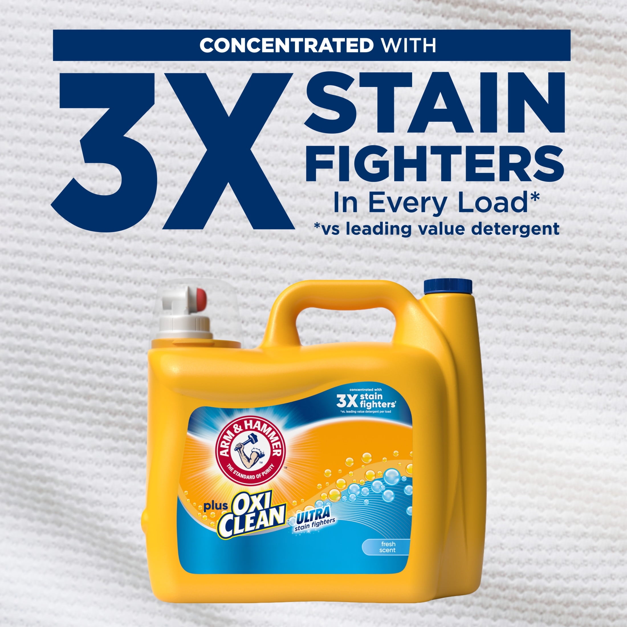 ARM & HAMMER Plus OxiClean Ultra Stain Fighters Liquid Laundry Detergent, Fresh Scent 158.6 Fl Oz