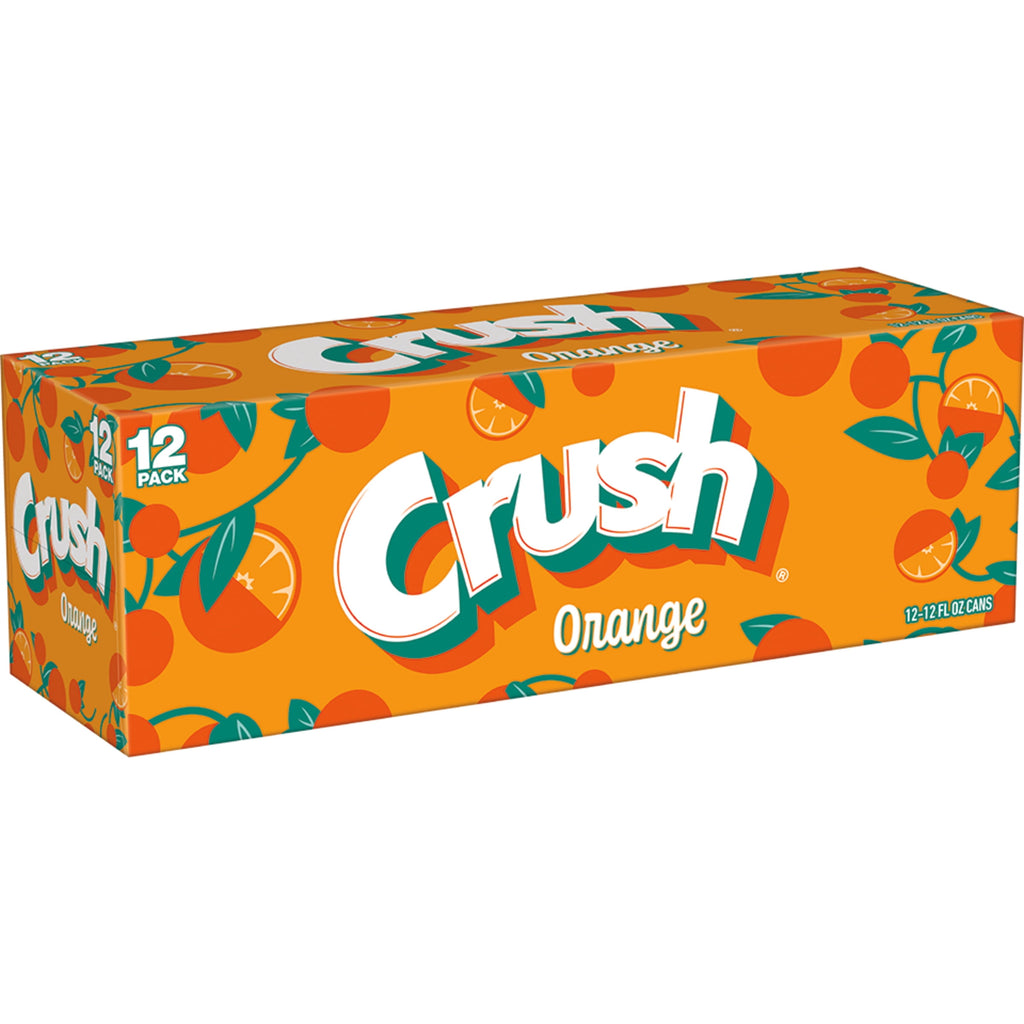 Crush Caffeine Free Orange Soda Pop, 12 fl oz, 12 Pack Cans