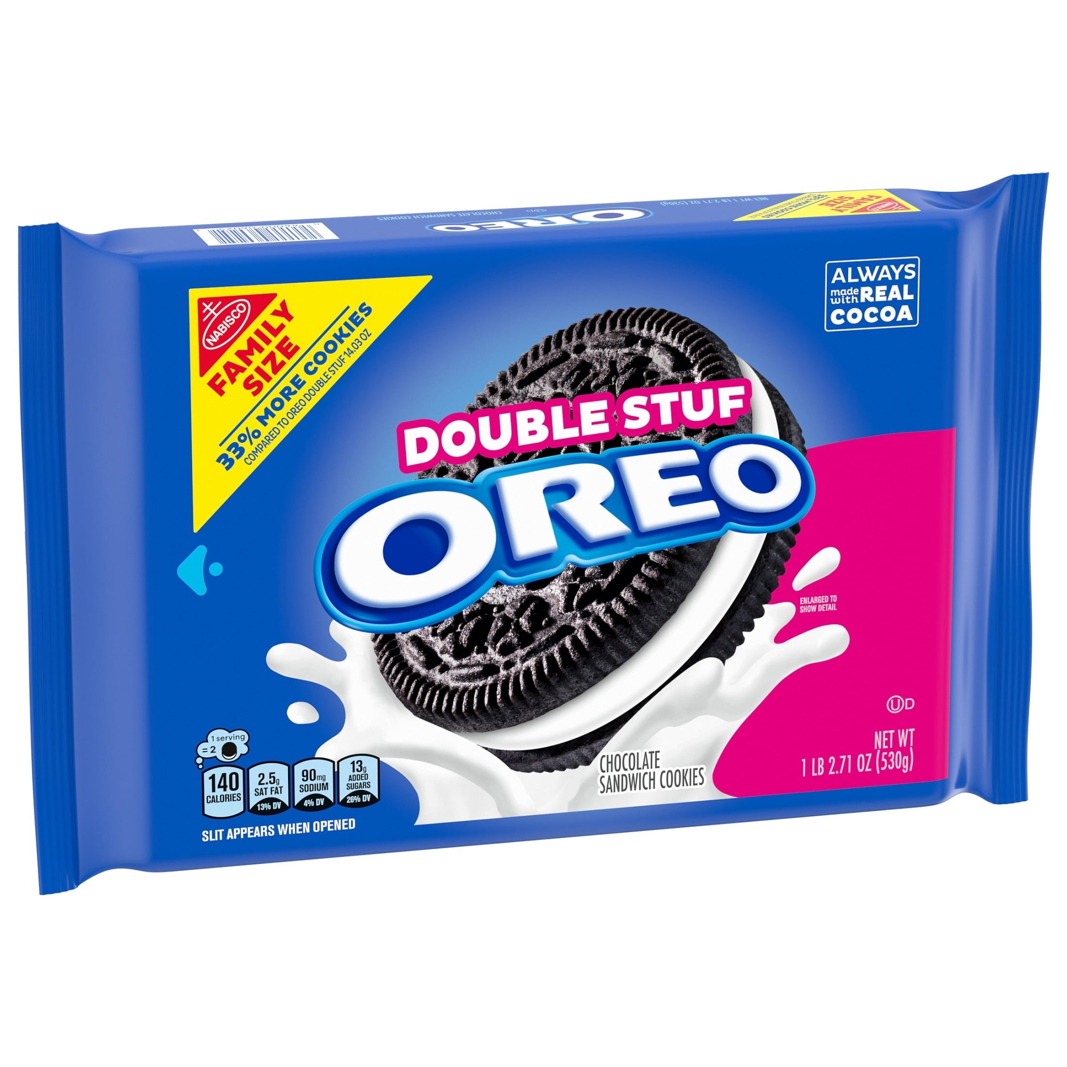OREO Double Stuf Chocolate Sandwich Cookies, Family Size, 18.71 oz