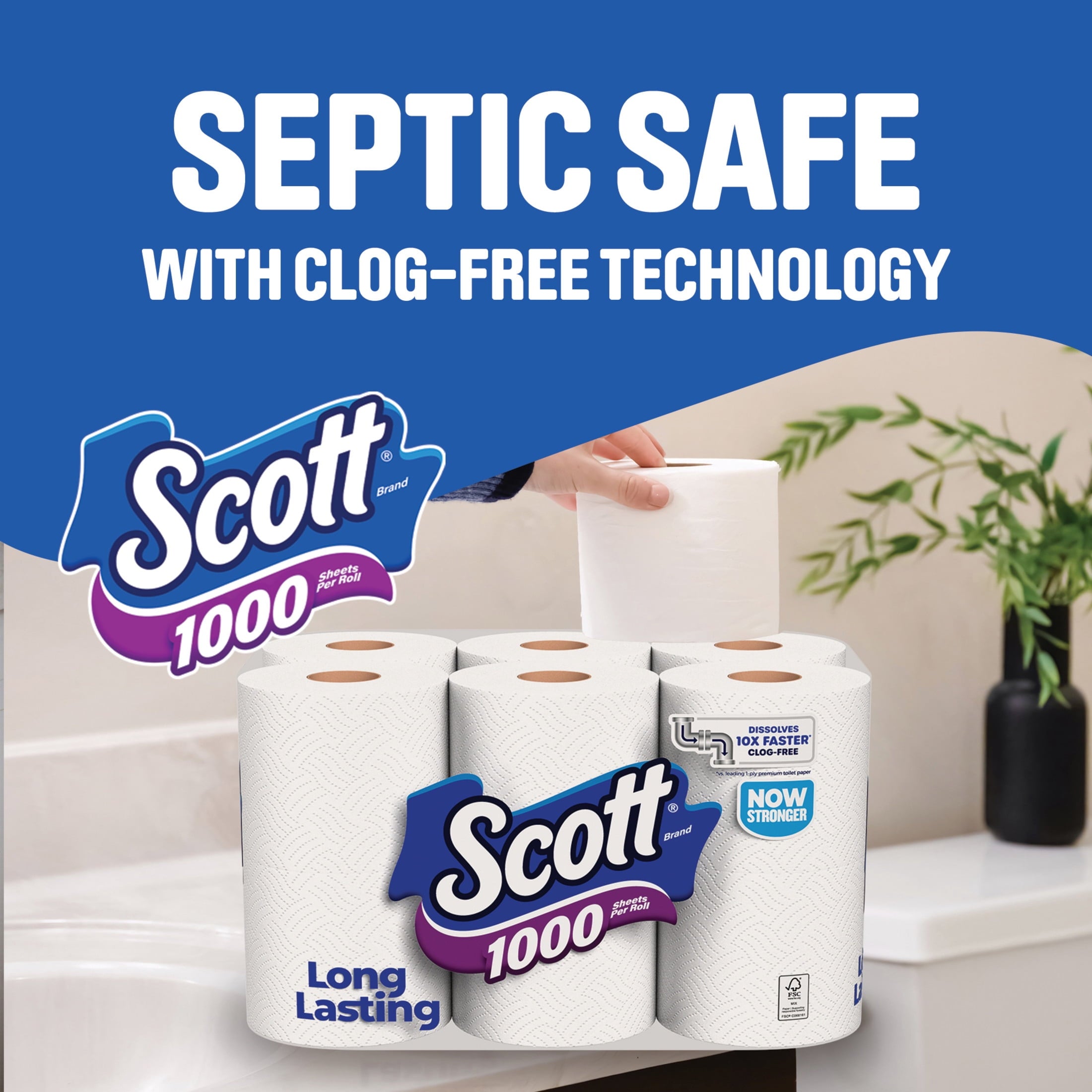 Scott 1000 Toilet Paper, 20 Rolls, 1000 Sheets Per Roll
