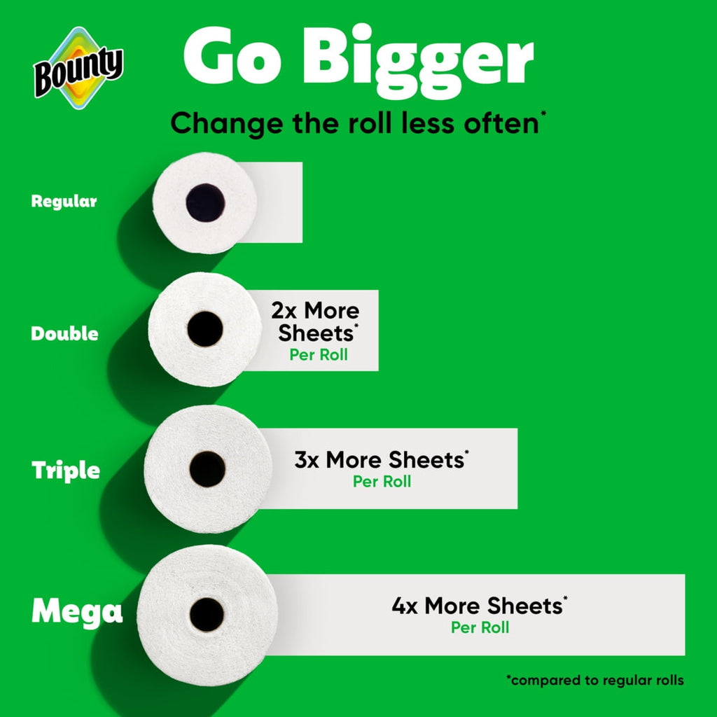 Bounty Paper Towels Select-A-Size Print, 6 Double Rolls, 82 Sheets Per Roll