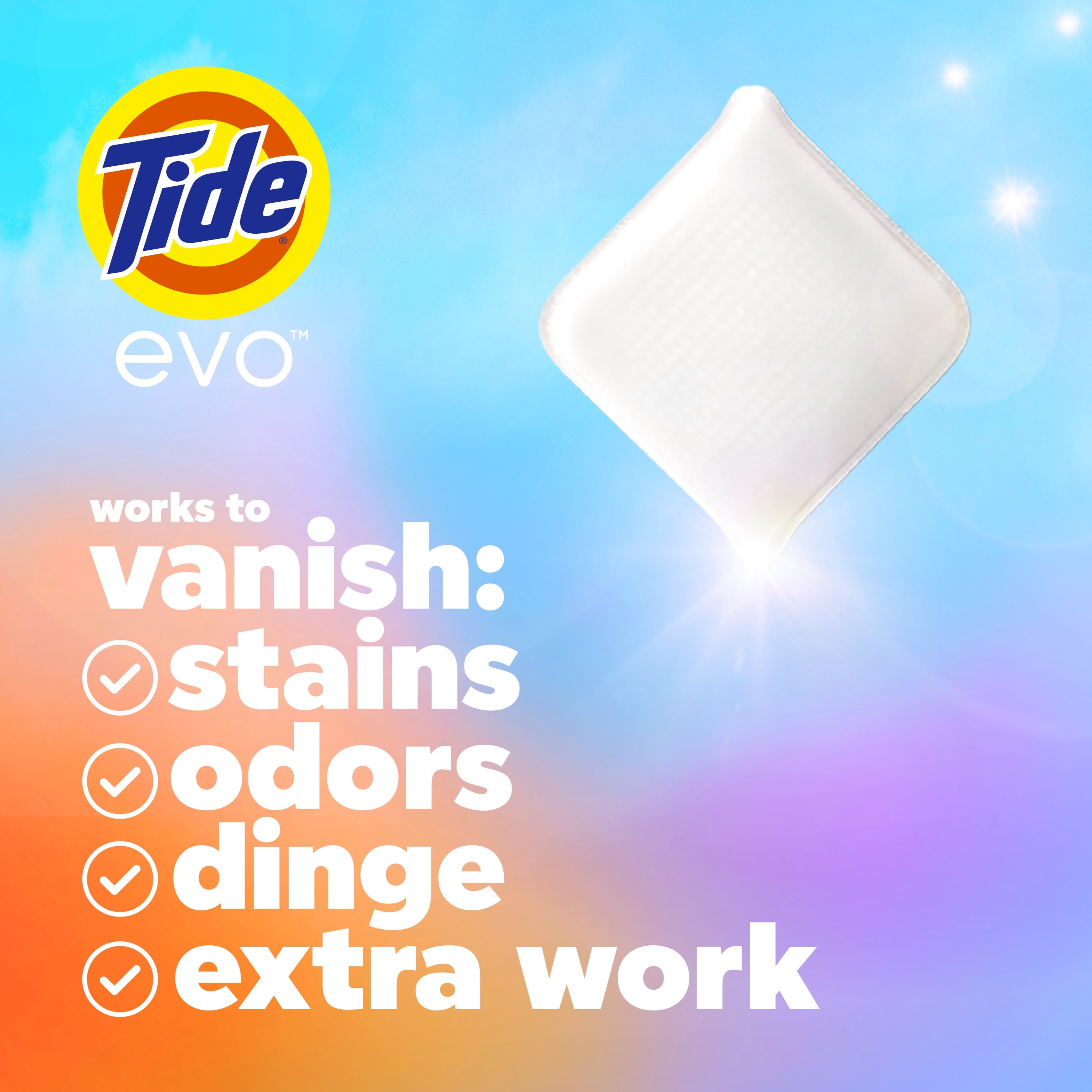 Tide evo Laundry Detergent Tiles, 100% Concentrated, Original Tide Scent, 16 Count