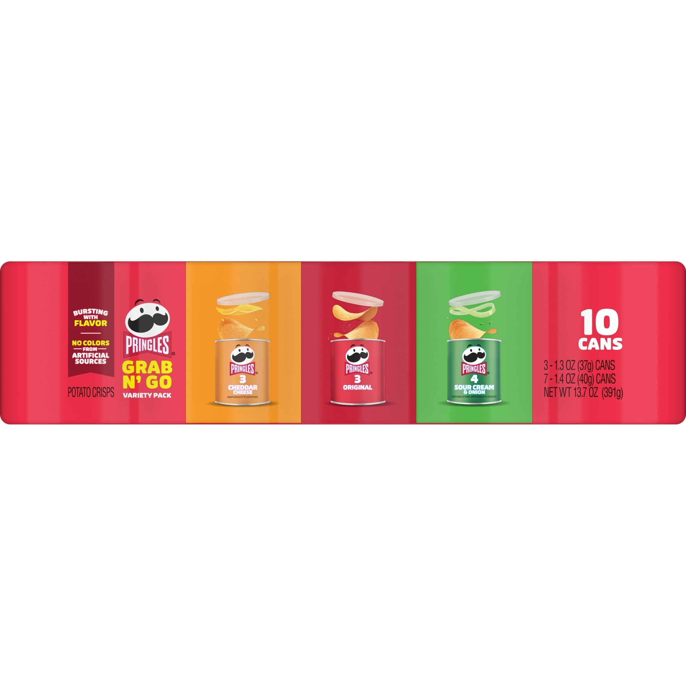 Pringles Potato Crisps Chips, Lunch Snacks, Variety Pack, 13.7oz Pack (10 Cans)