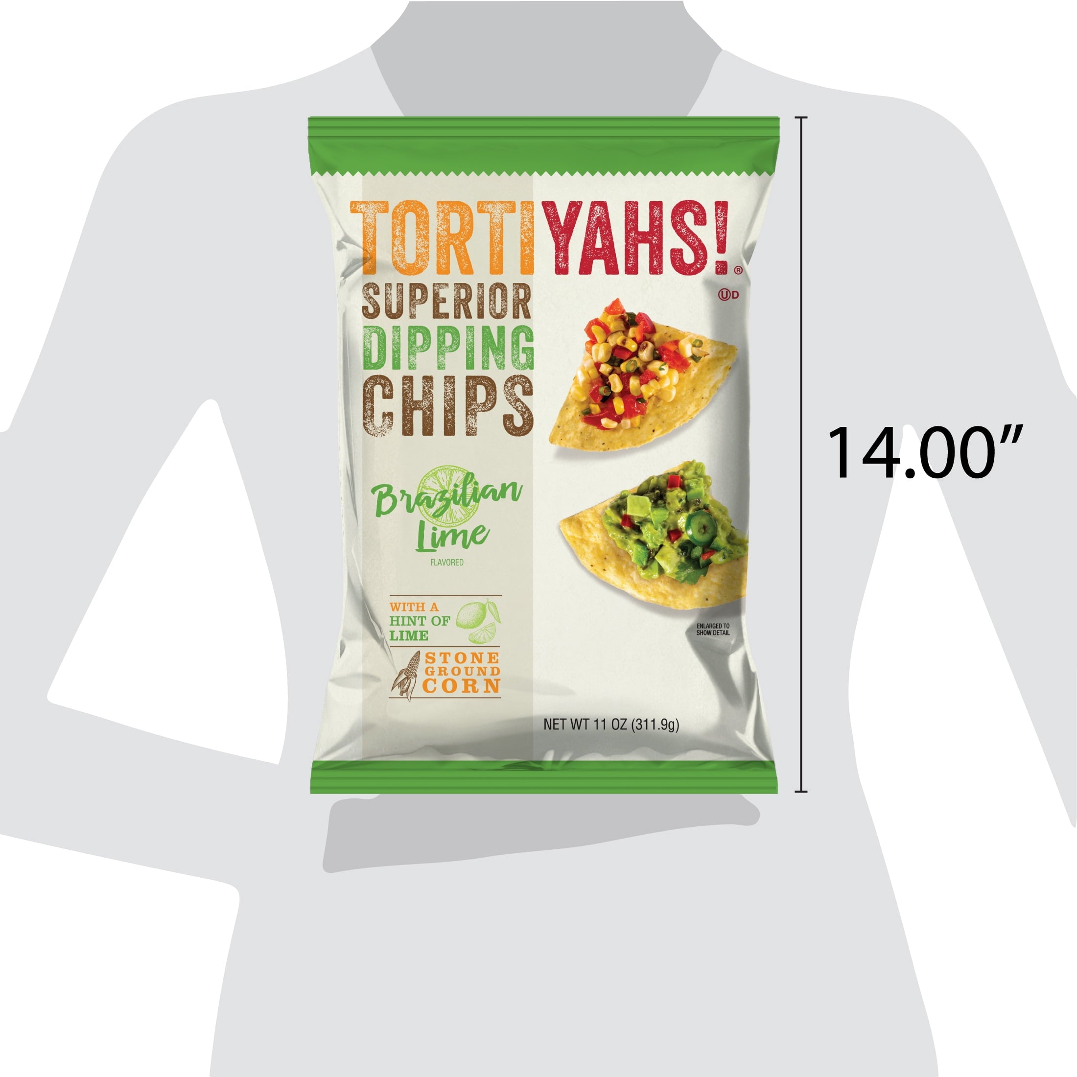 TORTIYAHS! Brazilian Lime Superior Dipping Chips, Gluten-Free, 11 oz Bag