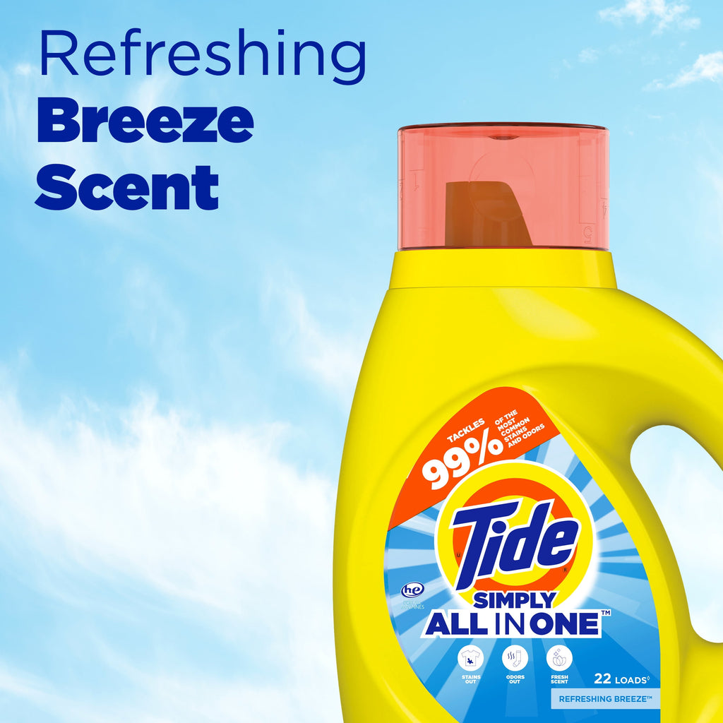 Tide Simply Clean & Fresh Liquid Laundry Detergent, Refreshing Breeze, 6 Loads, 10 fl oz