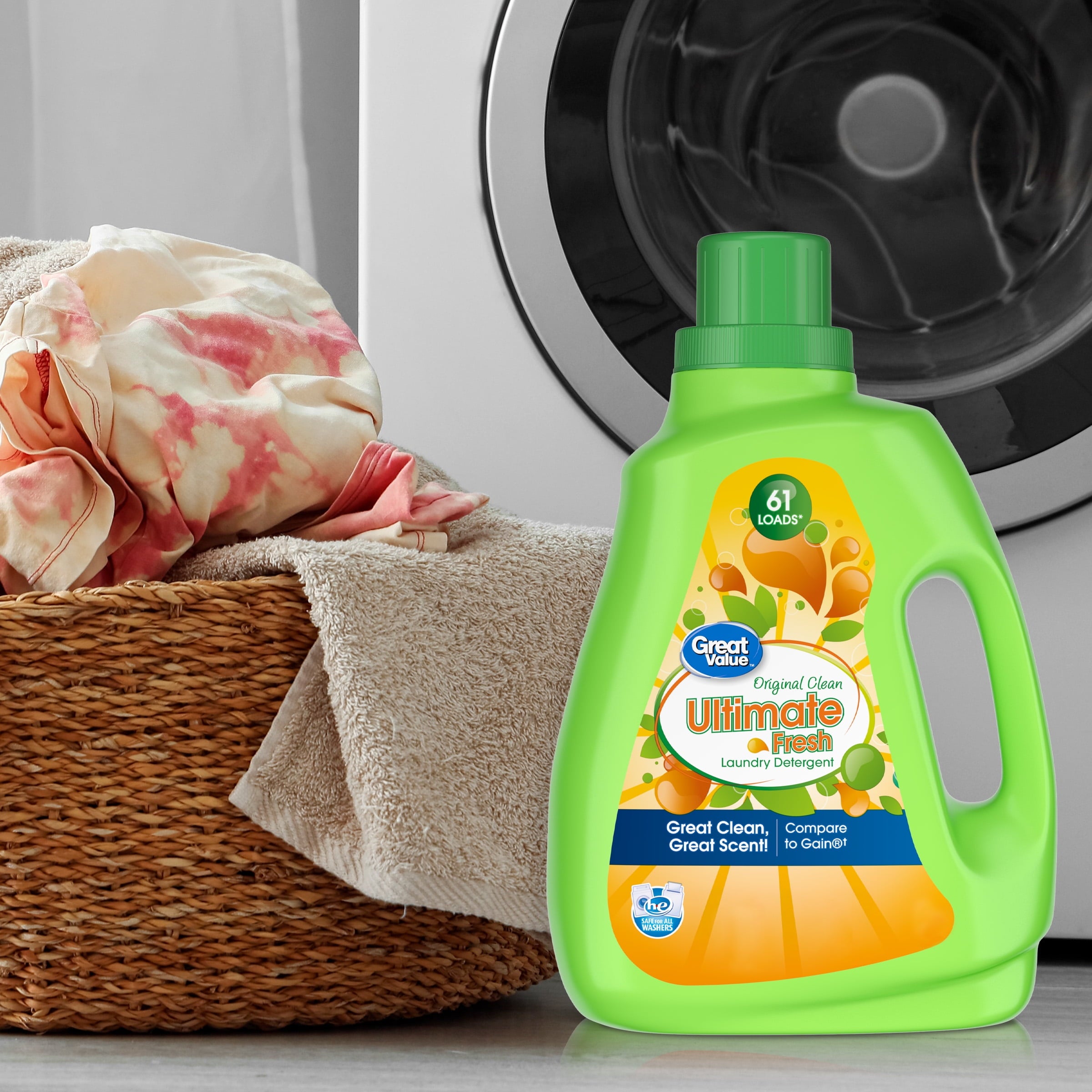 Great Value Ultimate Fresh Laundry Detergent, Original Clean, 88 fl oz, 61 Loads