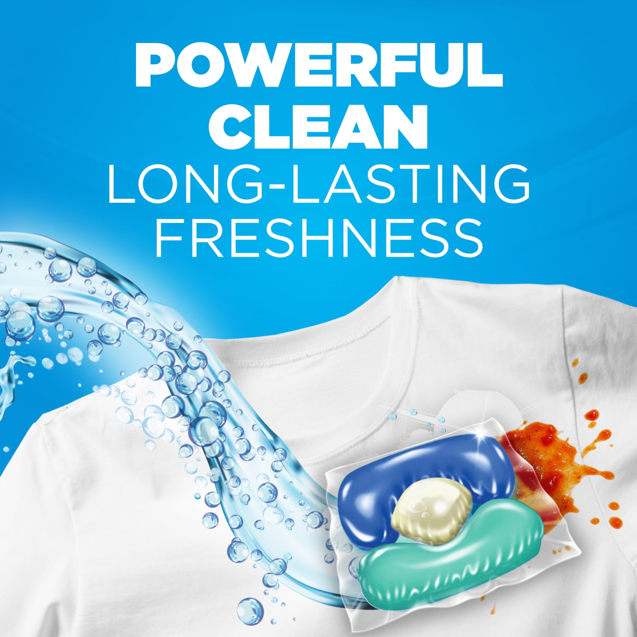 ARM & HAMMER Clean Burst 5-in-1 Laundry Detergent Power Paks, Powerfully Clean, Clean Burst Scent, 42 Count
