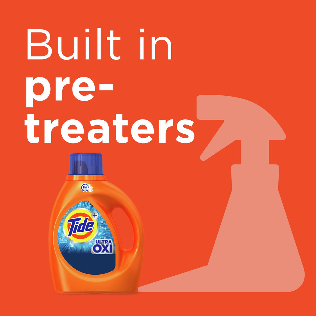 Tide Ultra Oxi Liquid Laundry Detergent, HE Compatible, 84 fl oz, 59 Loads