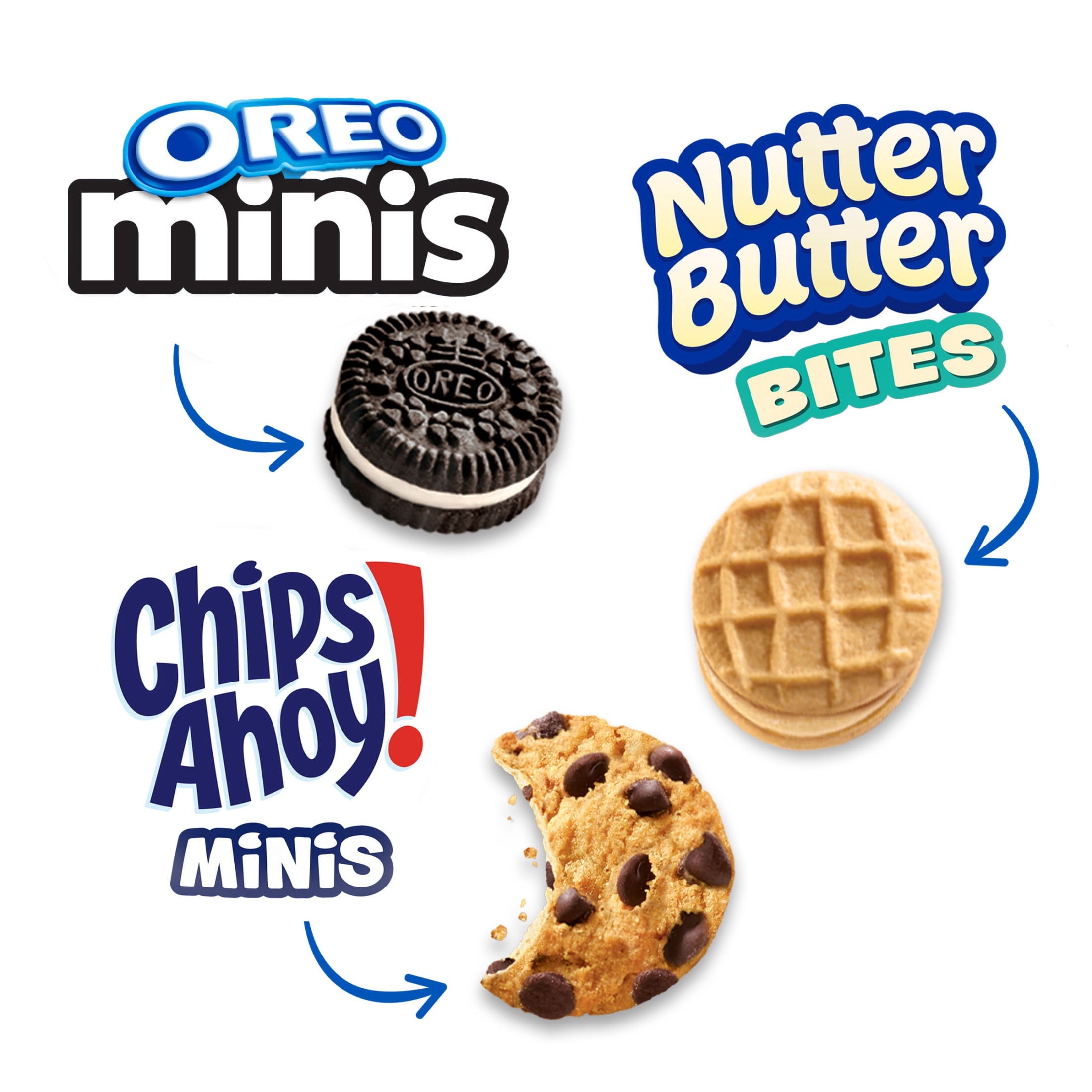 Nabisco Cookies Variety Pack, OREO Minis, Nutter Butter Bites, & CHIPS AHOY! Minis,10 Snack Packs