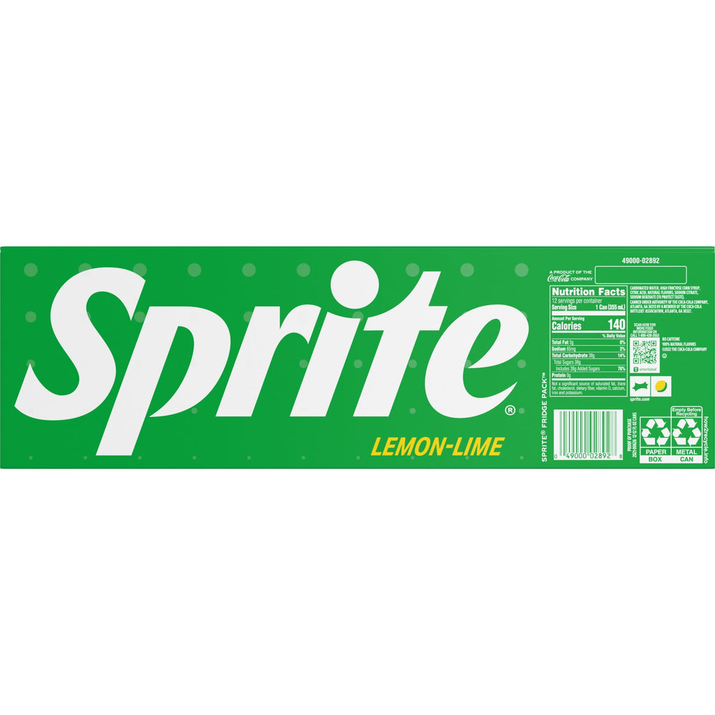 Sprite Lemon-Lime Caffeine Free Soda Pop Fridge Pack Cans, 12 fl oz, 12 Pack