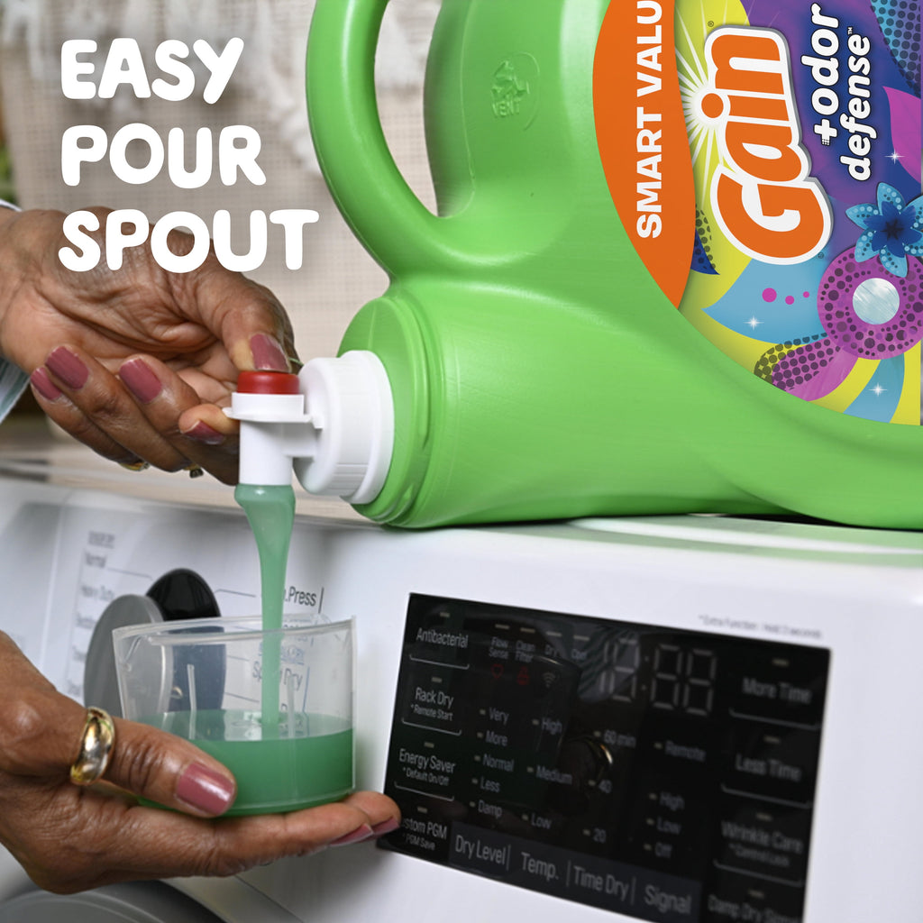 Gain Liquid Laundry Detergent Odor Defense, Super Fresh Blast Scent, 194 fl oz, 134 Loads