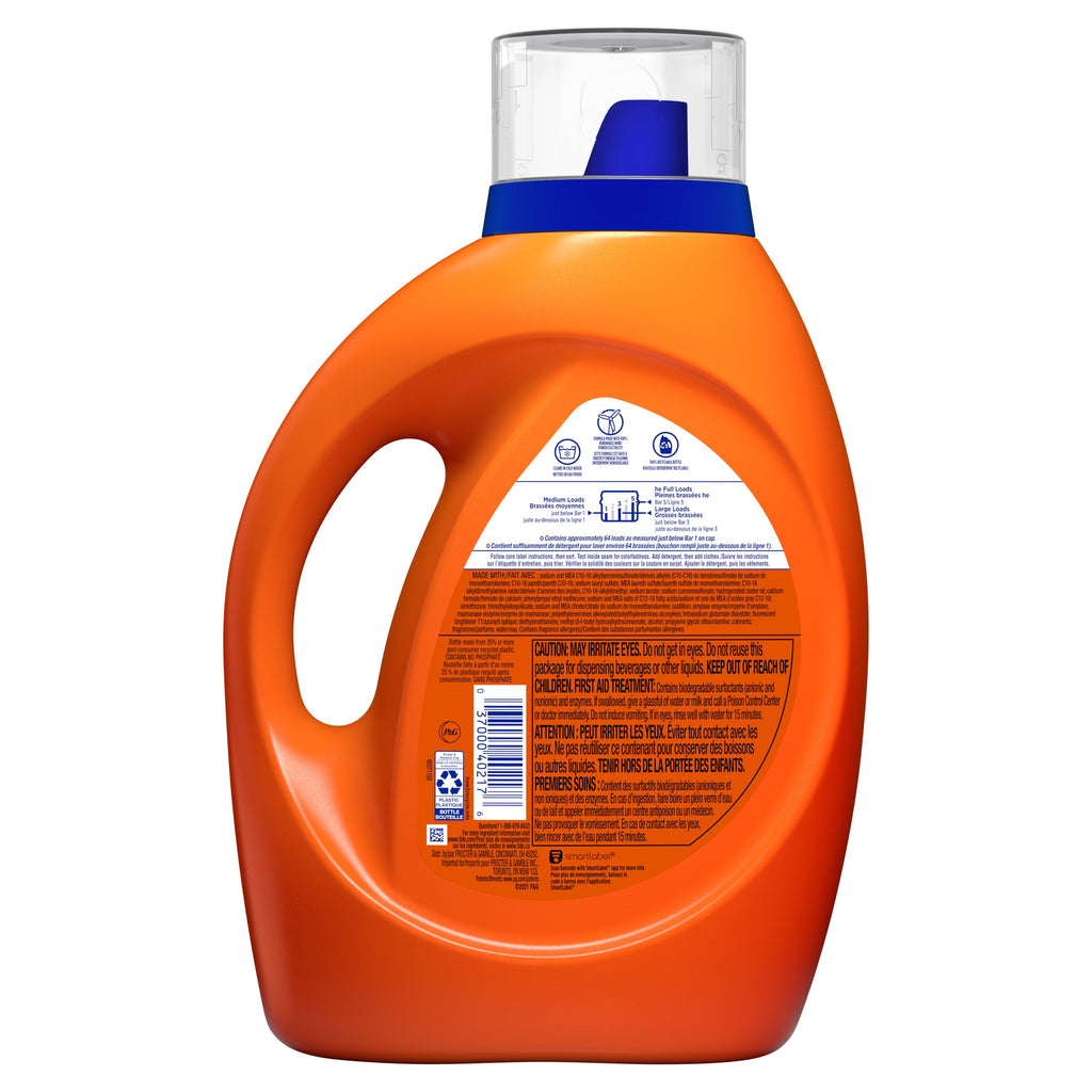 Tide Liquid Laundry Detergent, Original, 64 Loads 92 fl oz, HE Compatible