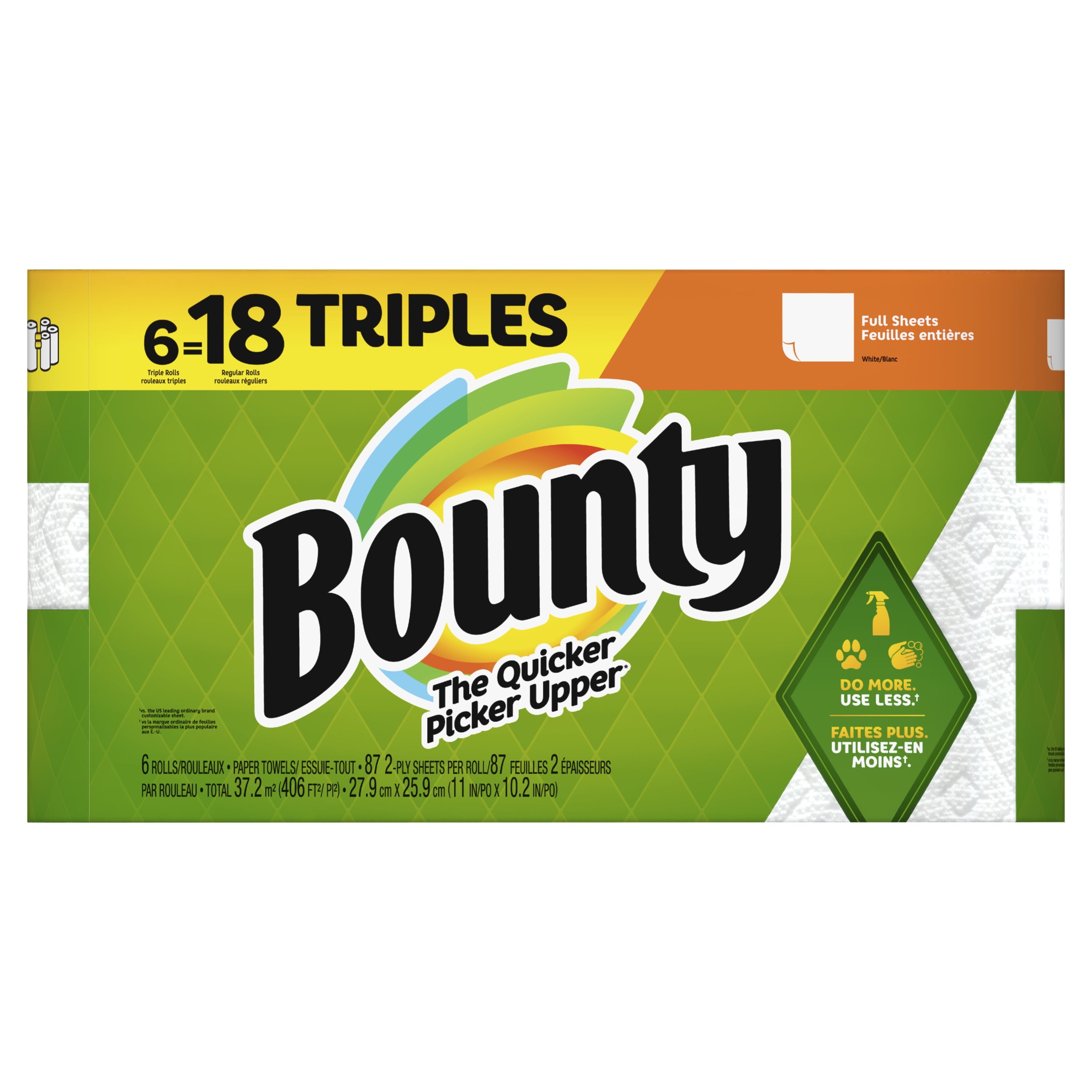 Bounty Paper Towels Full Sheet, 6 Triple Rolls