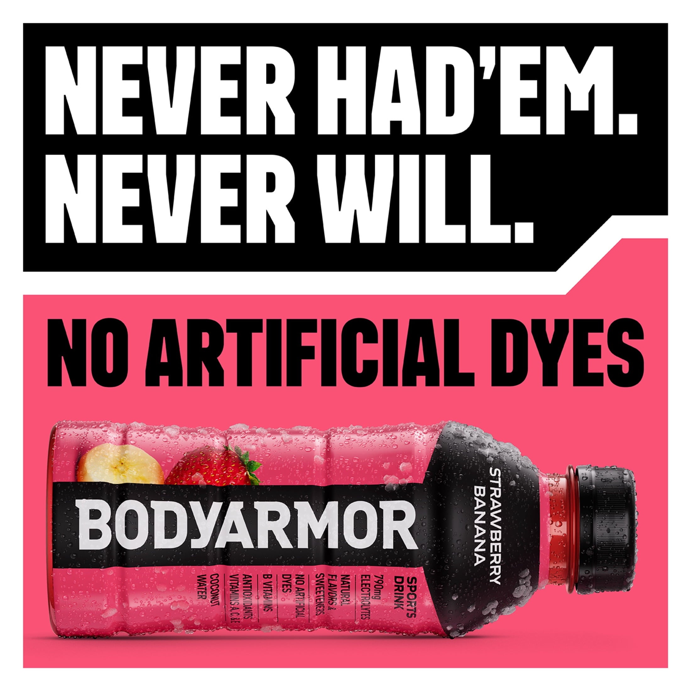 BODYARMOR Fruit Punch Electrolyte Sports Drink Bottles, 12 fl oz, 8 Pack