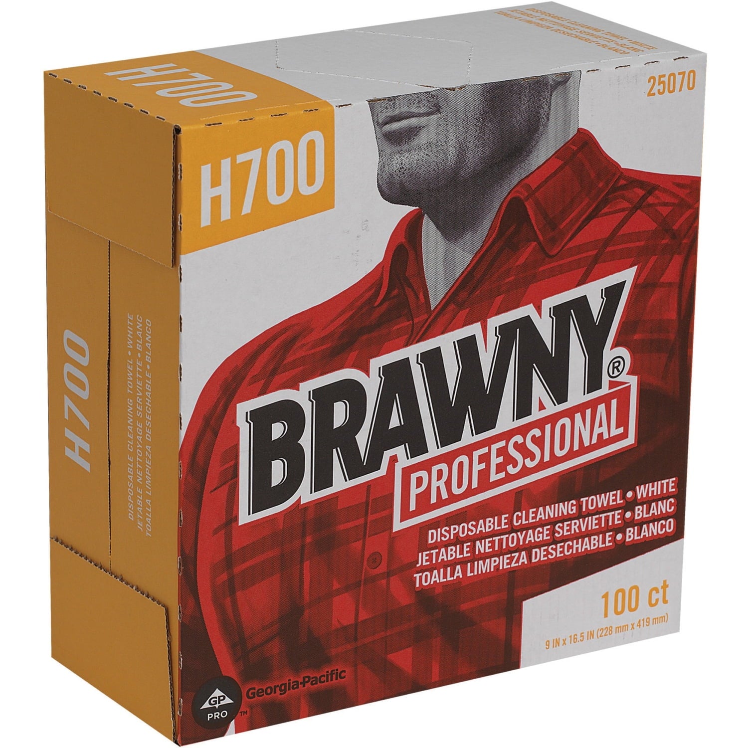 Brawny Medium Weight HEF Shop Towels, 9.1 x 16.5, 100/Box