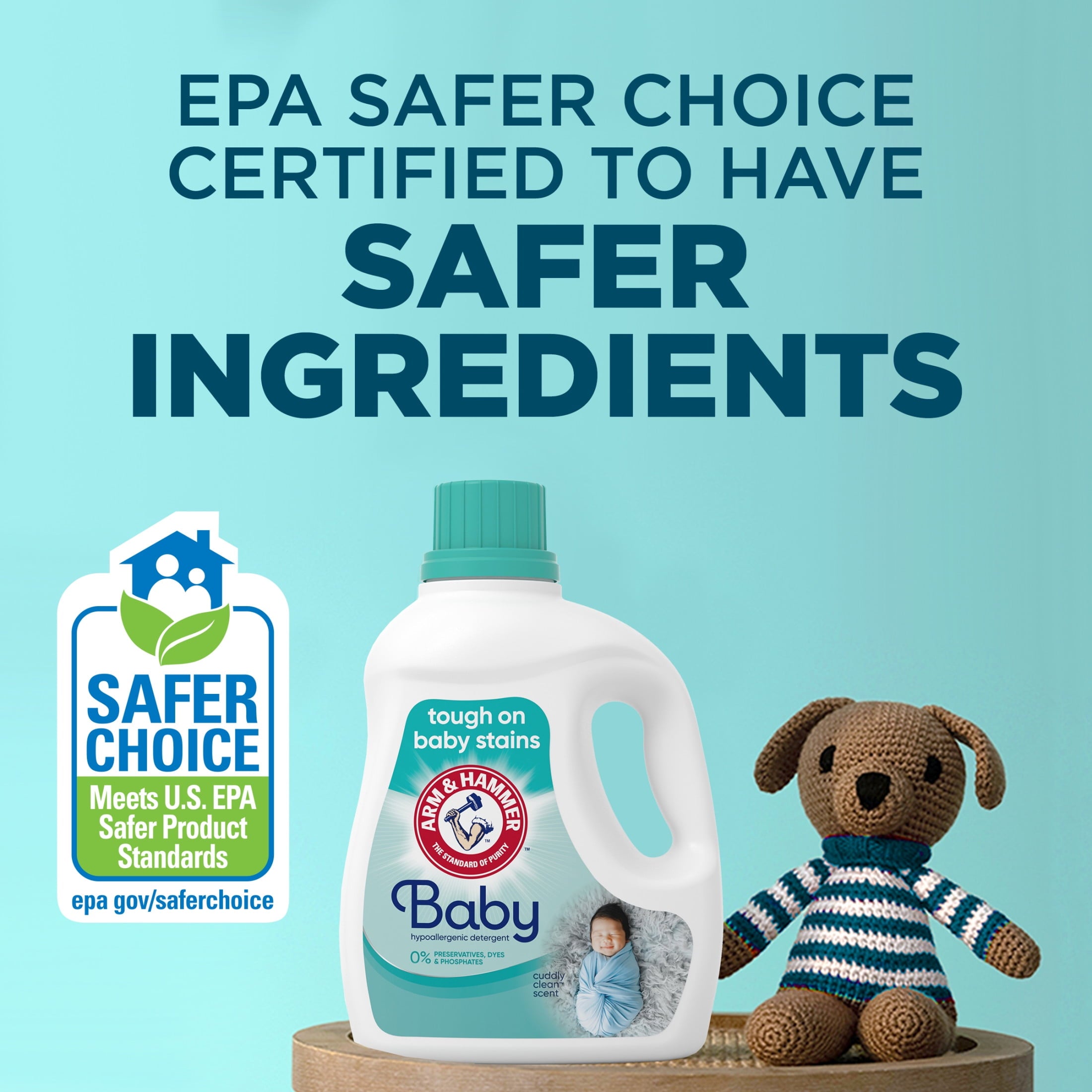 ARM & HAMMER Baby Hypoallergenic Liquid Laundry Detergent, 77 loads 100.5 fl oz