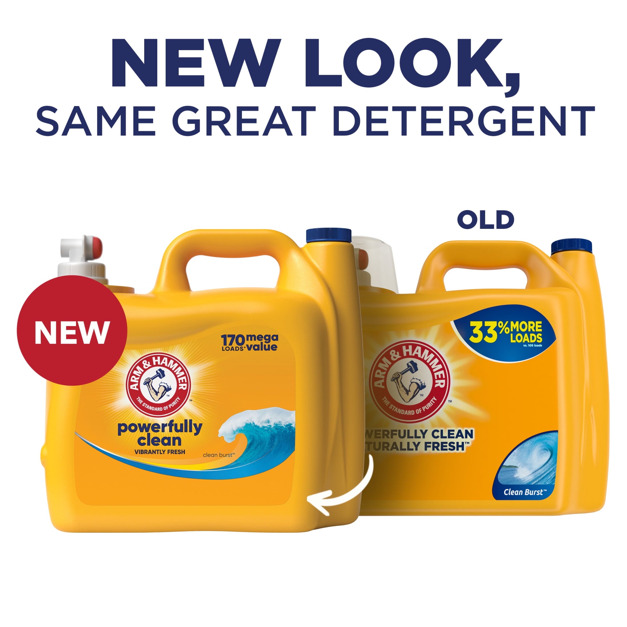ARM & HAMMER Powerfully Clean Liquid Laundry Detergent Soap, Clean Burst, 200 fl oz, 200 Loads