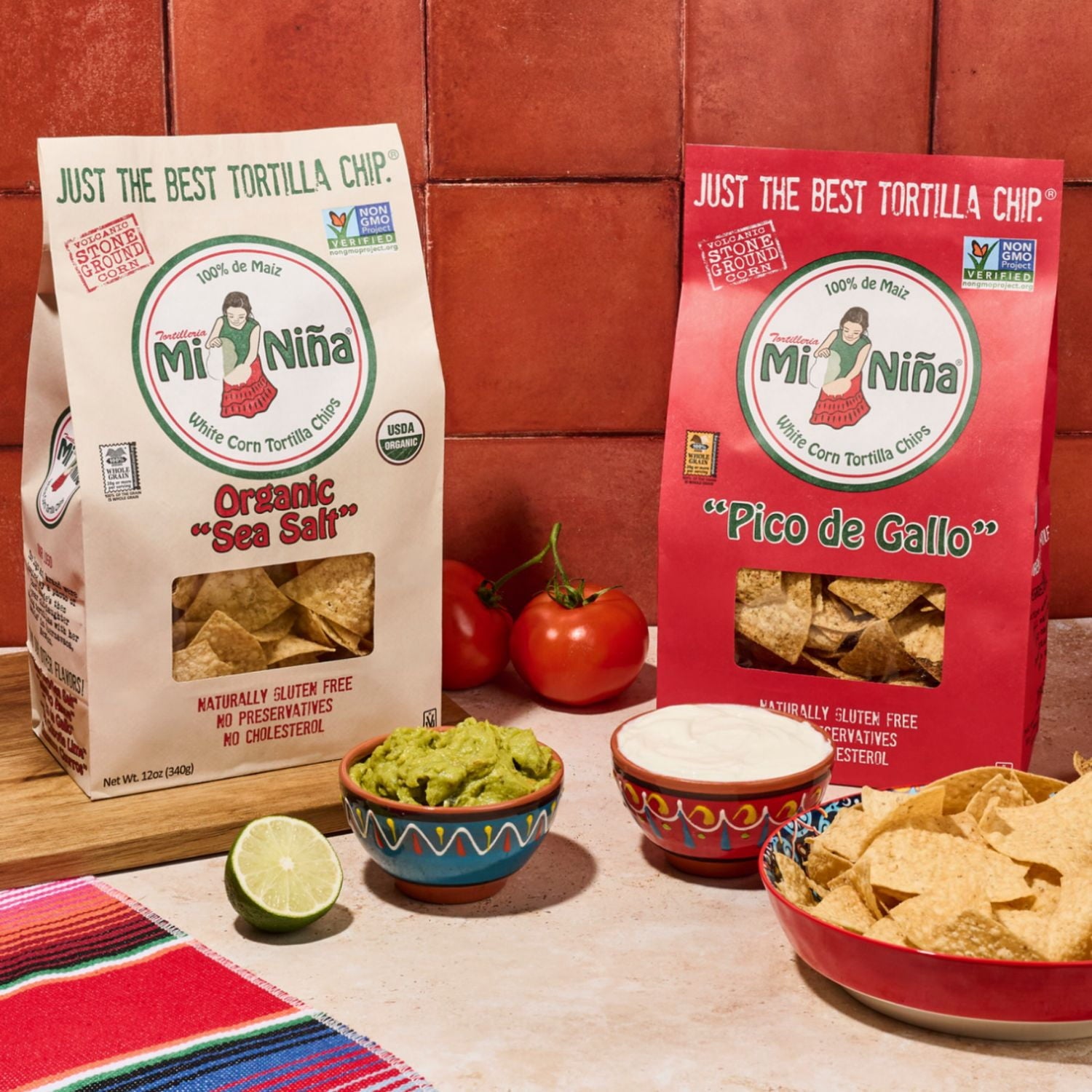 Mi Nina Pico de Gallo Tortilla Chips, 12oz Bag