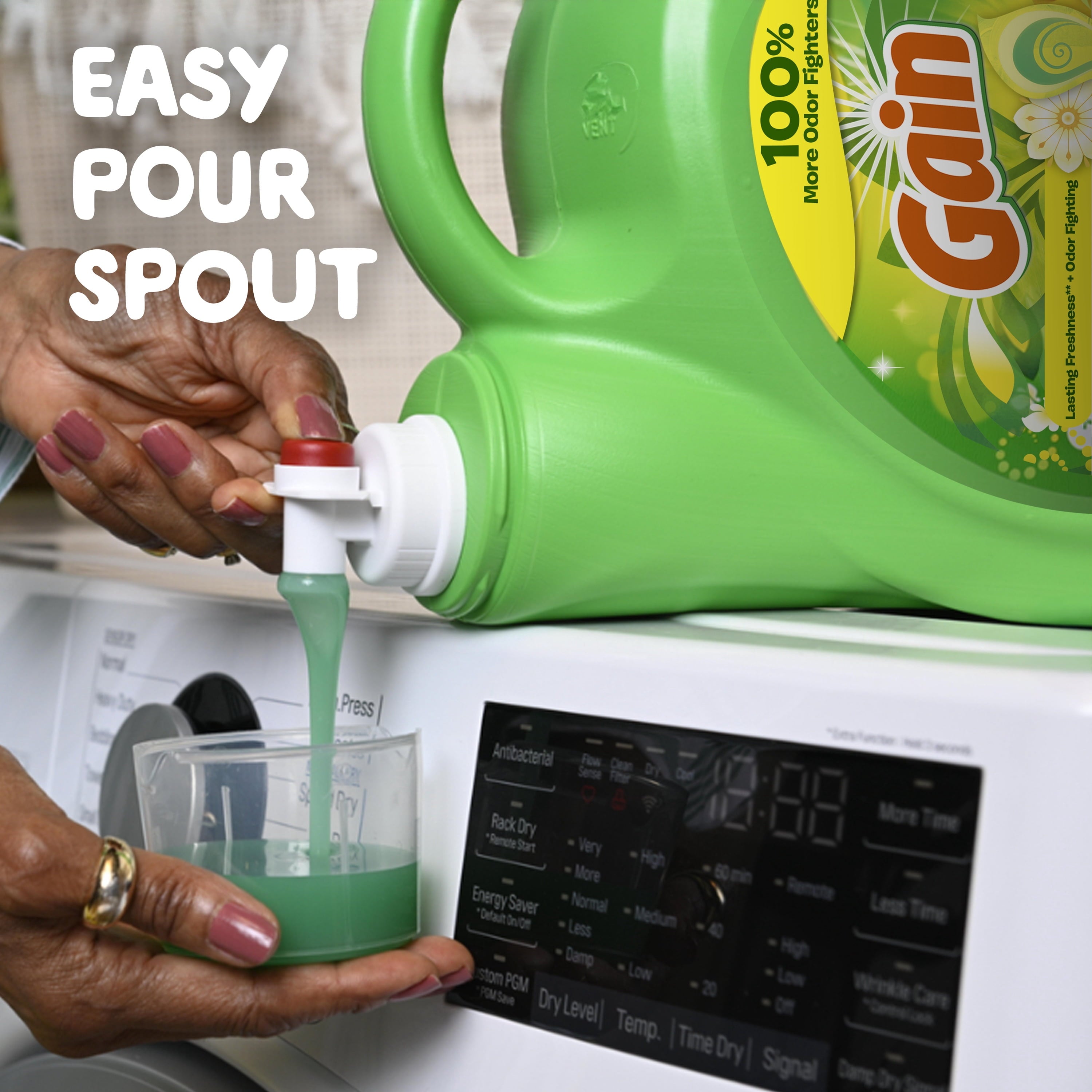 Gain Laundry Detergent Liquid with Odor Fighters, Original Scent, 88 fl oz, 61 Loads