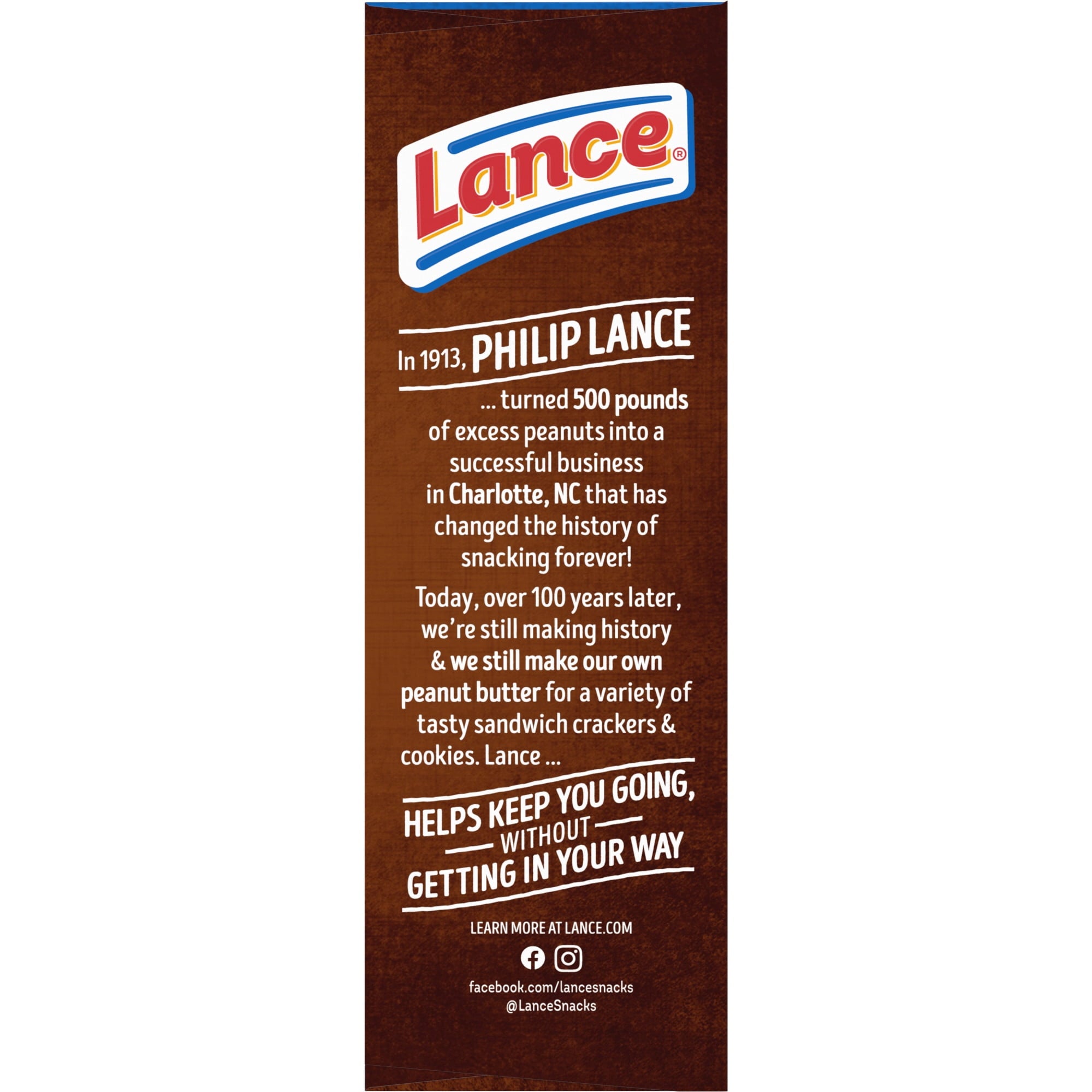 Lance Sandwich Cookies, Nekot Peanut Butter, 10 Individually Wrapped Packs, 6 Sandwiches Each