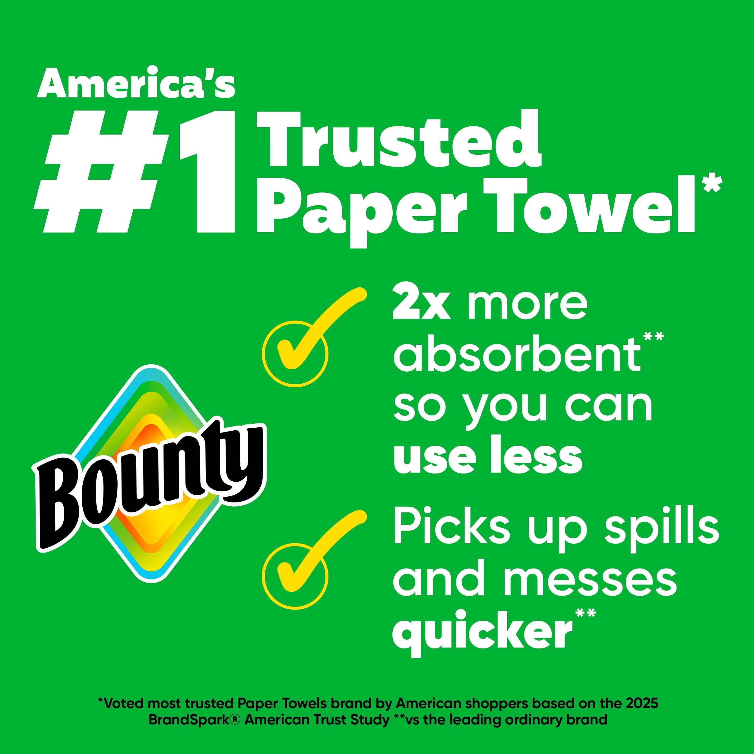 Bounty Paper Towels Full Sheet White, 6 Mega Rolls, 100 Sheets per Roll