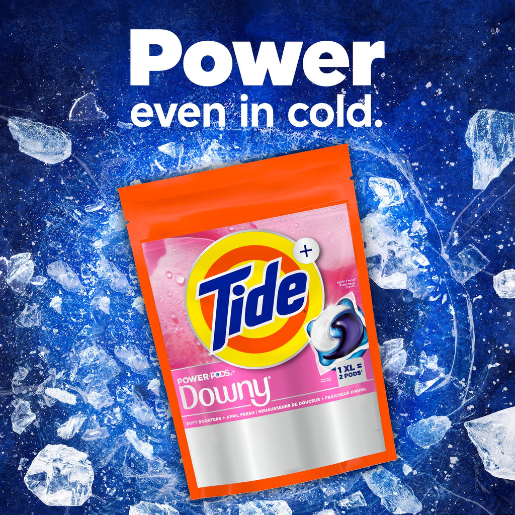 Tide Power PODS with Downy Soft Boosters Laundry Detergent Pacs, April Fresh Scent, 18 Count