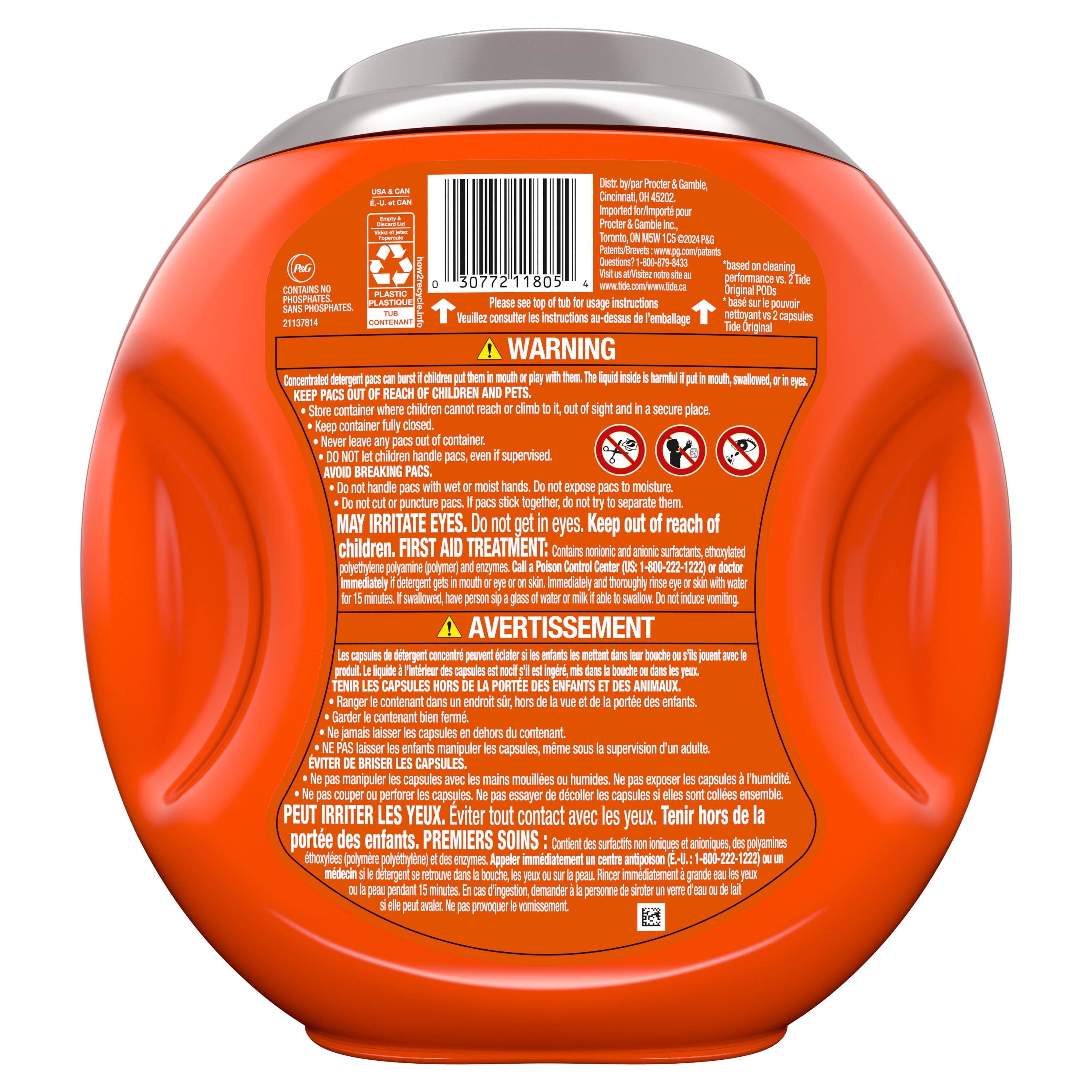 Tide Power PODS Laundry Detergent Pacs with Downy Soft Boosters, April Fresh Scent, 45 Count