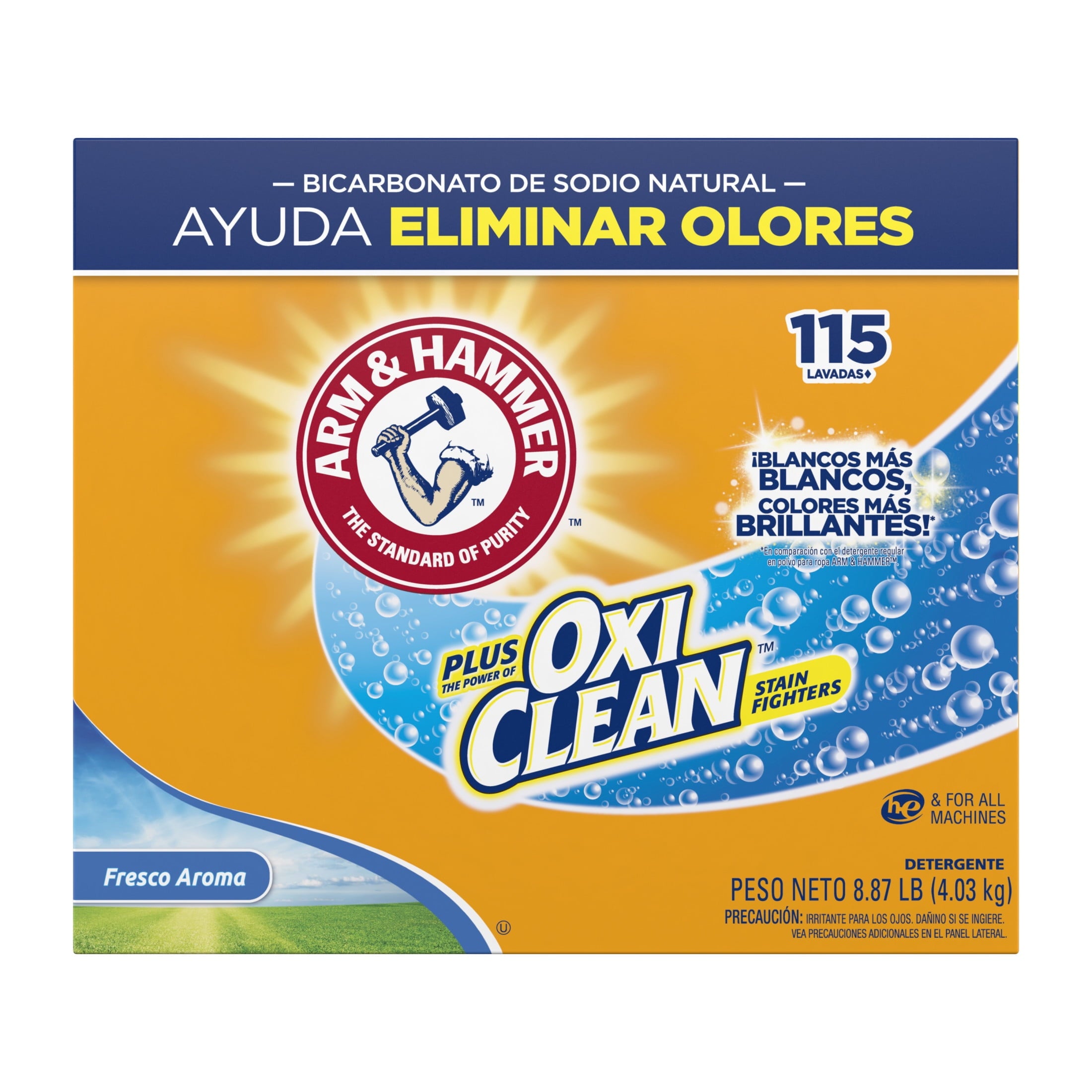 ARM & HAMMER Plus OxiClean Powder Laundry Detergent, Fresh Scent, 115 Loads