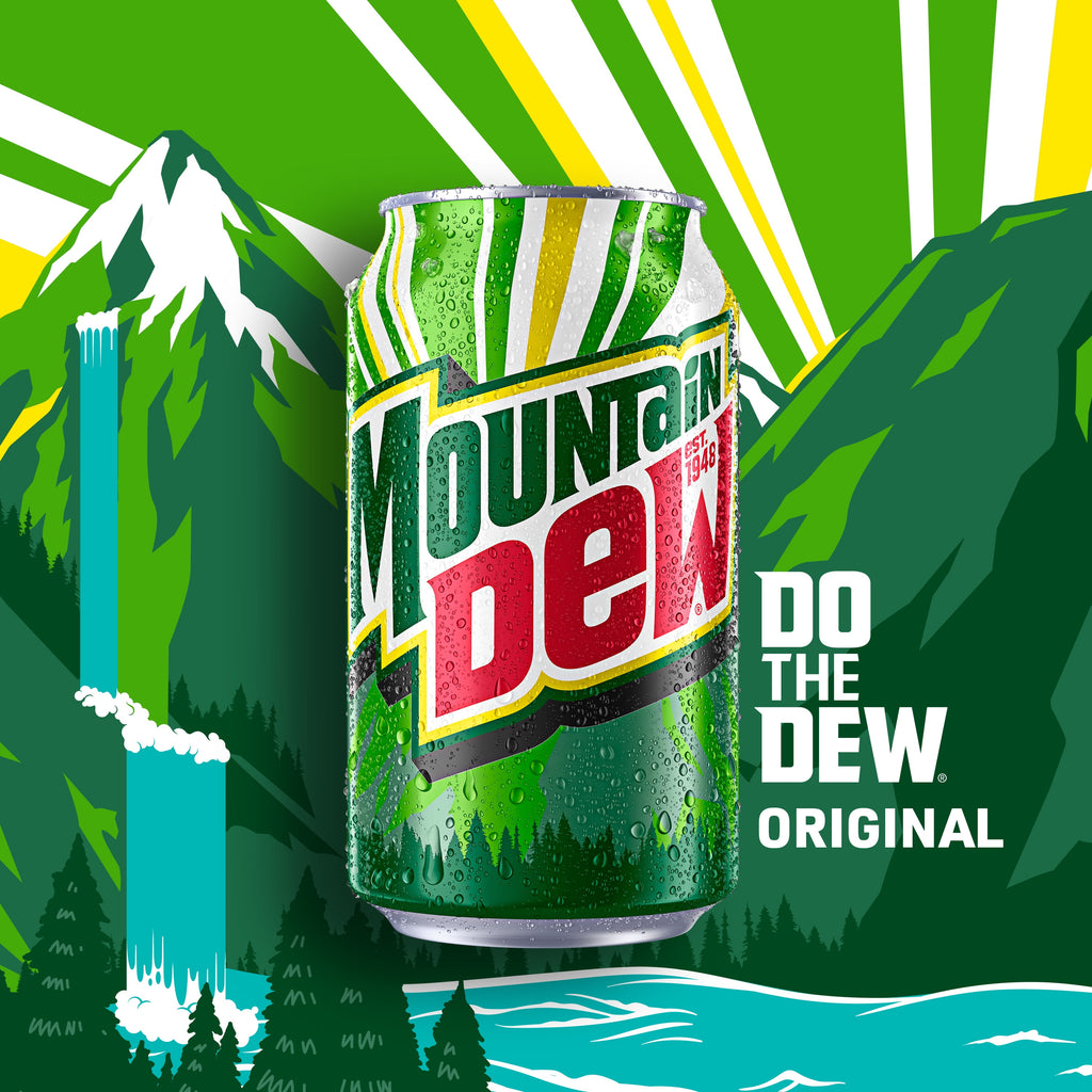 Mountain Dew Flavored Soda Pop Variety Pack, Original, Code Red, Voltage, 12 Ounce Cans, 18 Count
