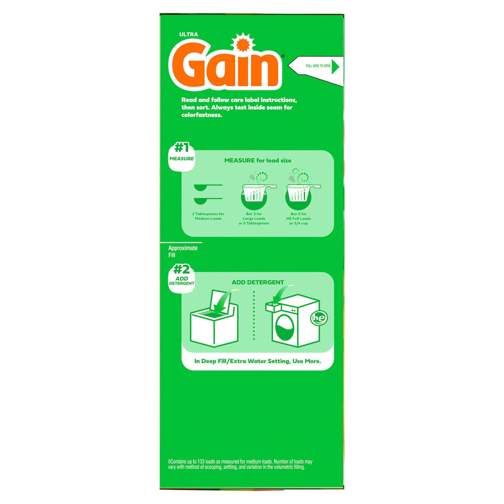 Gain Powder Laundry Detergent, Island Fresh Scent, 123 oz, 133 Loads
