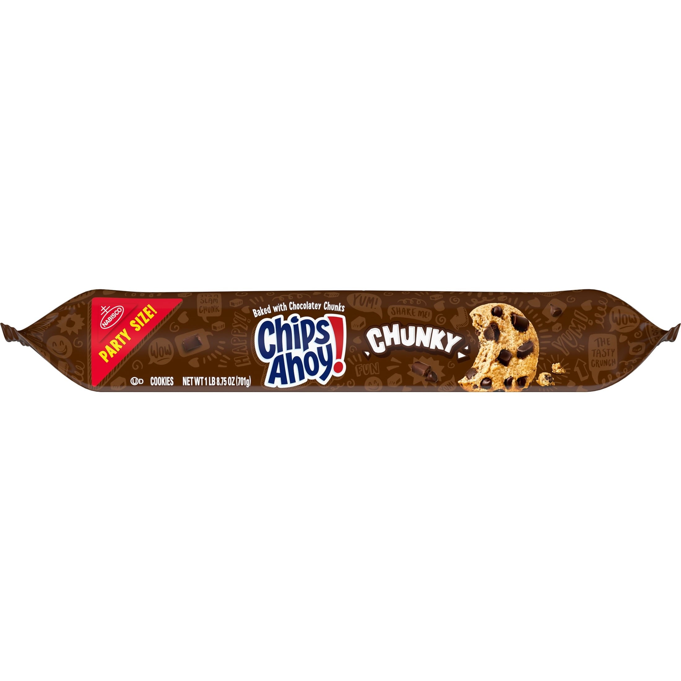 CHIPS AHOY! Chunky Fudgy Chocolate Chip Cookies, Party Size, 24.75 oz