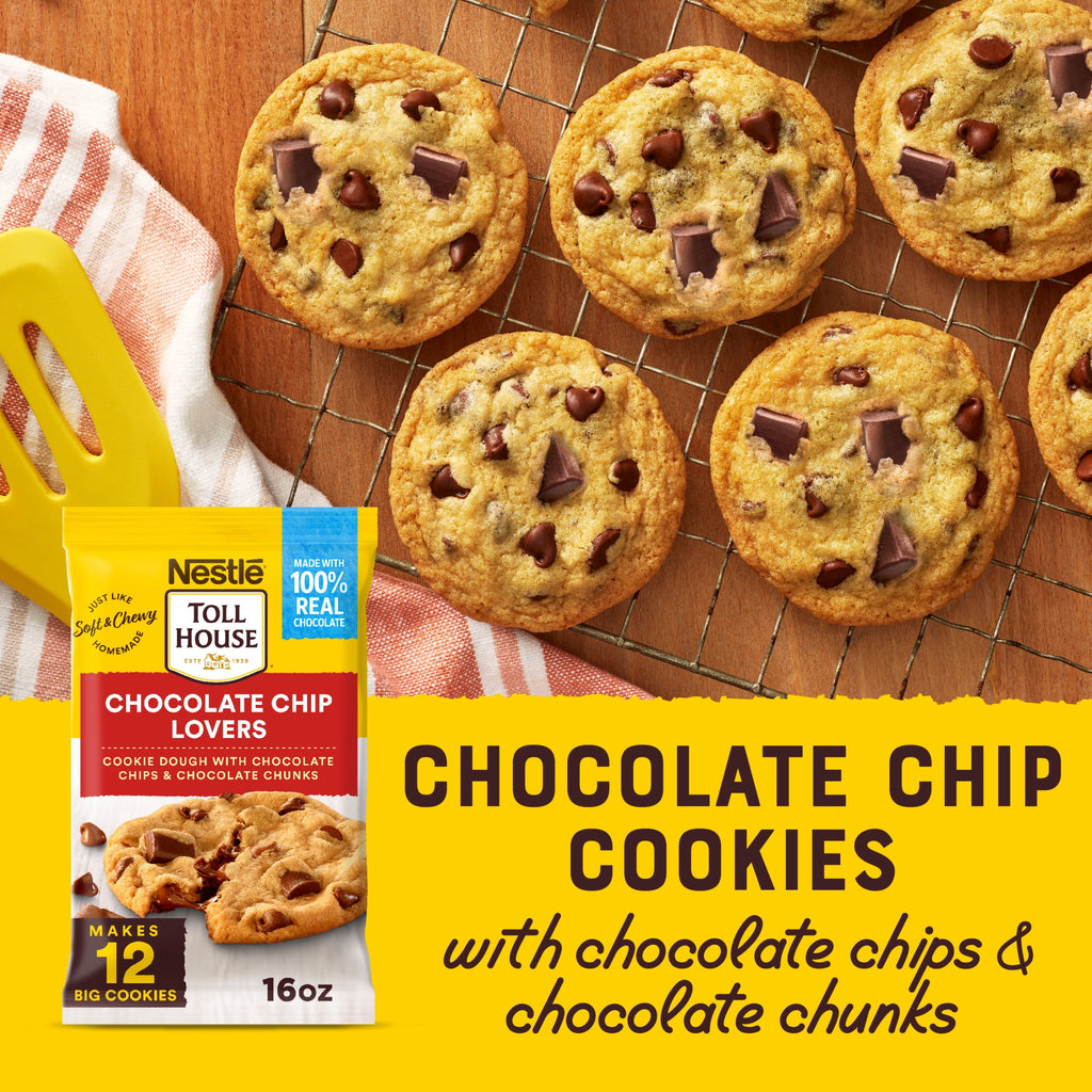 Nestle Toll House Chocolate Chip Lovers Cookie Dough, Makes 12 Cookies, 16 oz