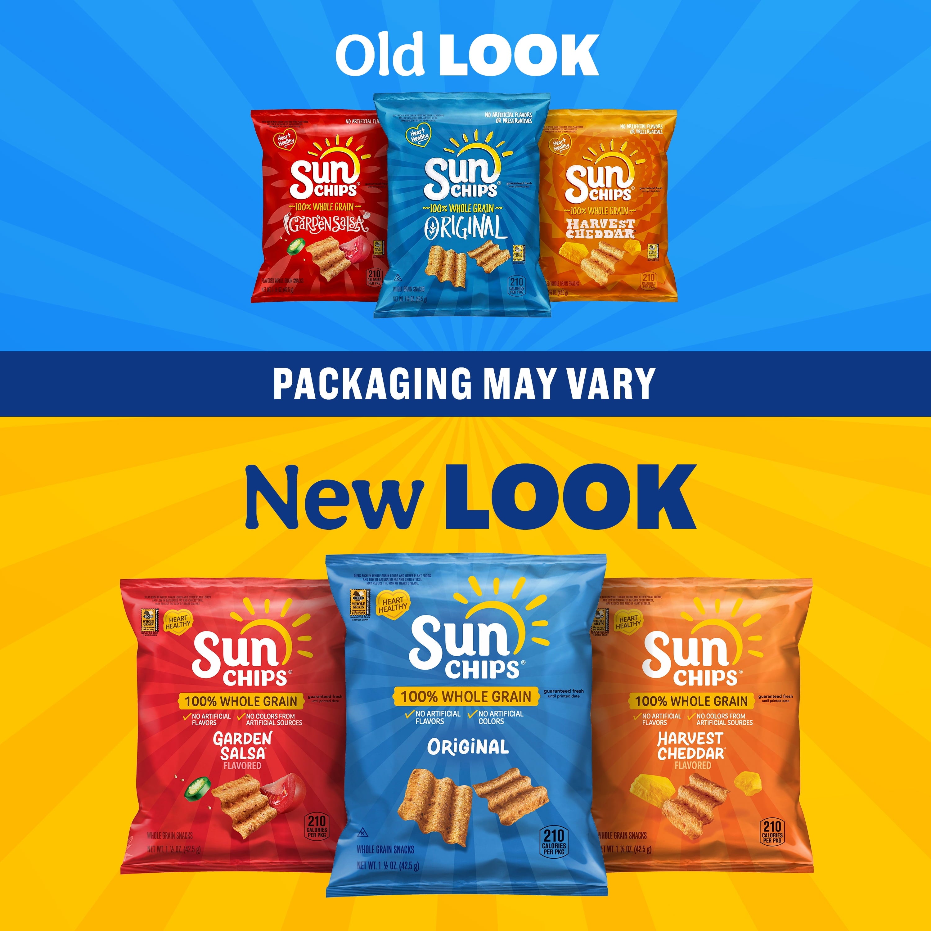 SunChips Multigrain Chips Variety Pack, 1 oz Bags, 40 Count (Assortment May Vary)